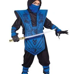 Spirit Halloween Kids Blue Chest Ninja Costume