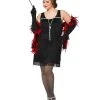 Spirit Halloween Adult Black Charleston Cutie Flapper Plus Size Costume -HALLOWEEN COSTUMES Sales Store 00179879 a