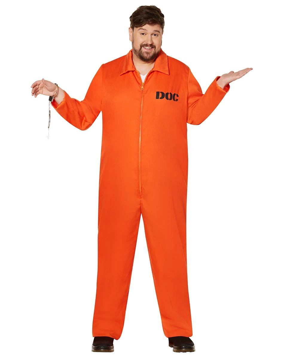 Spirit Halloween Adult Department of Corrections Prisoner One Piece Costume 7 Spirit Halloween Adult Department of Corrections Prisoner One Piece Costume - Image 5