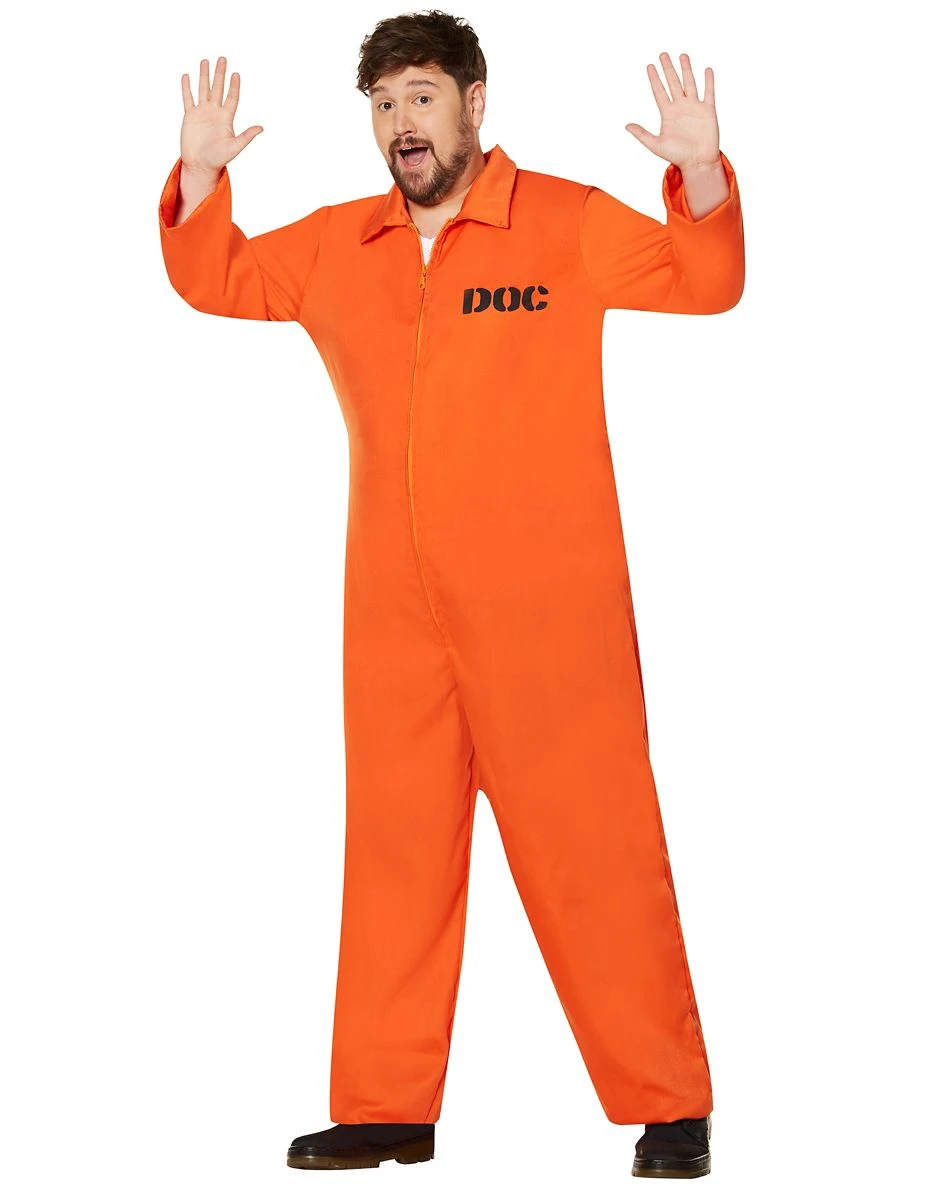 Spirit Halloween Adult Department of Corrections Prisoner One Piece Costume 9 Spirit Halloween Adult Department of Corrections Prisoner One Piece Costume - Image 7