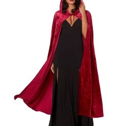 Spirit Halloween Burgundy Hooded Cape