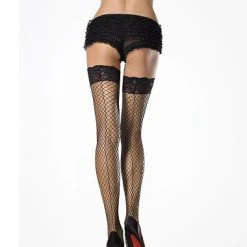 Spirit Halloween Backseam Fishnet Thigh Stockings - Black