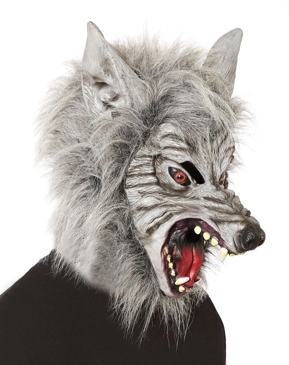 Spirit Halloween Grey Faux Fur Wolf Full Mask with Hands 4 Spirit Halloween Grey Faux Fur Wolf Full Mask with Hands - Image 2