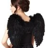 Spirit Halloween Black Faux Feather Wings -HALLOWEEN COSTUMES Sales Store 01039619 a