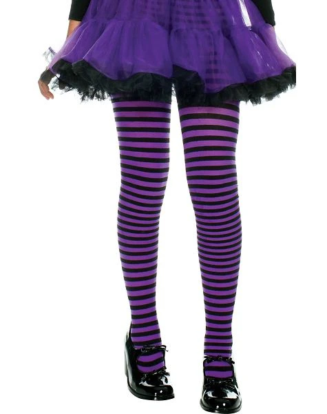 Spirit Halloween Kids Purple and Black Striped Tights 3 Spirit Halloween Kids Purple and Black Striped Tights