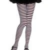 Spirit Halloween Kids Black and White Striped Tights