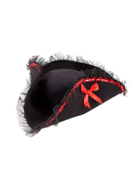 Spirit Halloween Black and Red Pirate Hat 3 Spirit Halloween Black and Red Pirate Hat