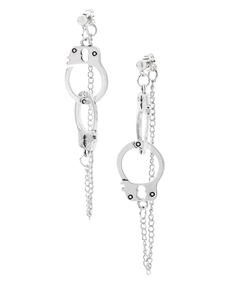 Spirit Halloween Handcuff Silver Earrings 4 Spirit Halloween Handcuff Silver Earrings - Image 2