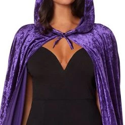 Spirit Halloween Purple Crush Velvet Cape -HALLOWEEN COSTUMES Sales Store 01224526 c