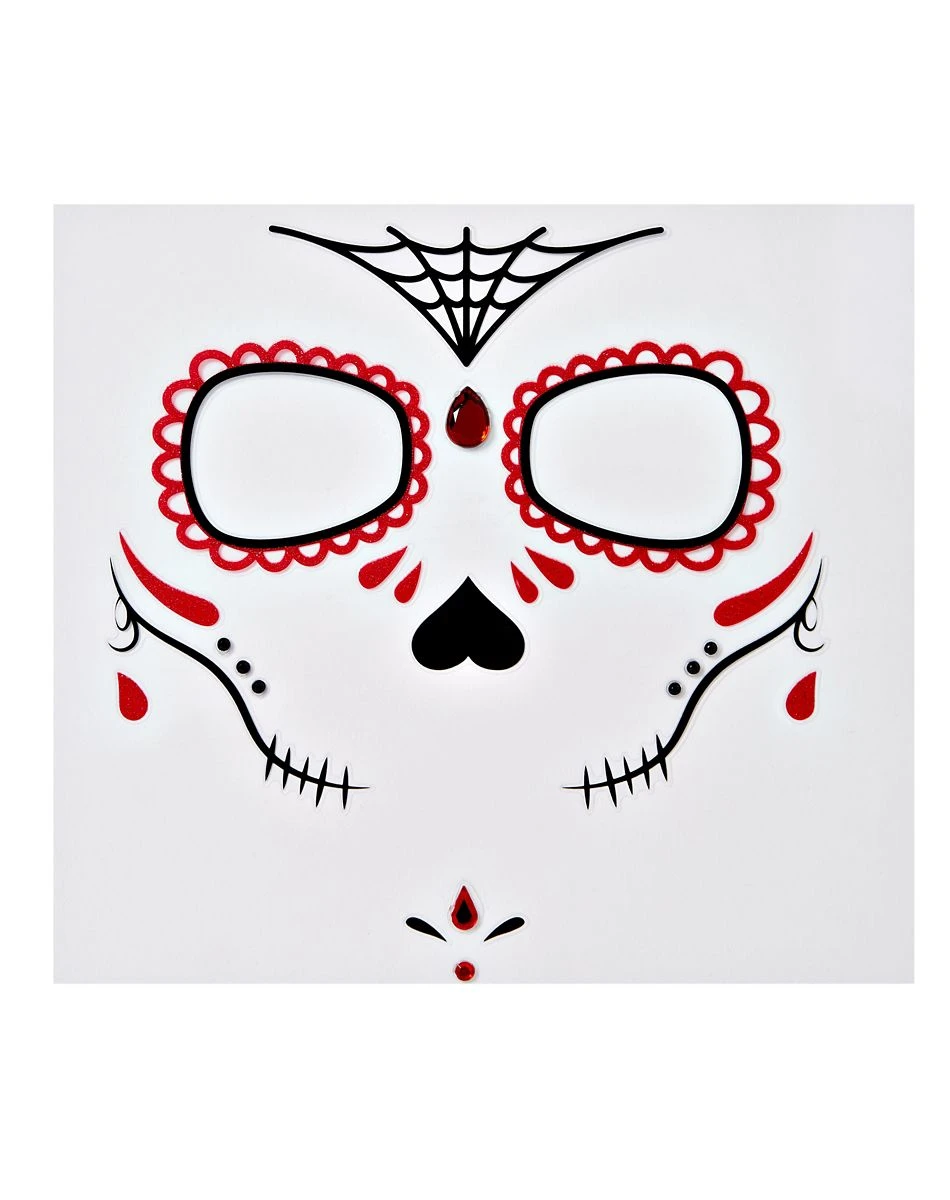 Spirit Halloween Sugar Skull Face Decal 4 Spirit Halloween Sugar Skull Face Decal - Image 2