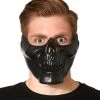 Spirit Halloween Black Metallic Skull Half Mask -HALLOWEEN COSTUMES Sales Store 01226224 a