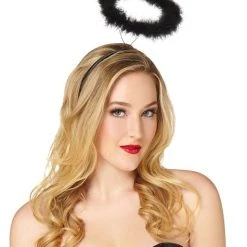 Spirit Halloween Faux Marabou Black Halo