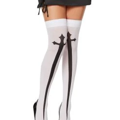 Spirit Halloween Gothic Cross Thigh High Stockings