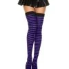 Spirit Halloween Black and Purple Striped Thigh High Stockings -HALLOWEEN COSTUMES Sales Store 01261650 a
