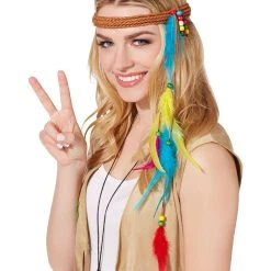 Spirit Halloween Hippie Faux Feather Headband