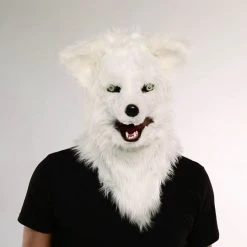 Spirit Halloween Moving Mouth White Wolf Full Mask -HALLOWEEN COSTUMES Sales Store 01271527 AVS