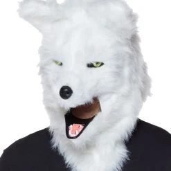 Spirit Halloween Moving Mouth White Wolf Full Mask -HALLOWEEN COSTUMES Sales Store 01271527 d