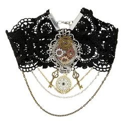 Spirit Halloween Steampunk Heart Charm Choker Necklace