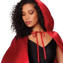Spirit Halloween Red Satin Hooded Womens Cape 7 Spirit Halloween Red Satin Hooded Womens Cape -HALLOWEEN COSTUMES Sales Store 01277581 c