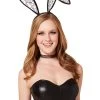Spirit Halloween Black Velour and Lace Bunny Ears
