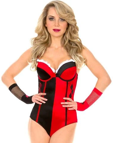 Spirit Halloween Adult Harley Quinn Bodysuit - DC Comics 3 Spirit Halloween Adult Harley Quinn Bodysuit - DC Comics