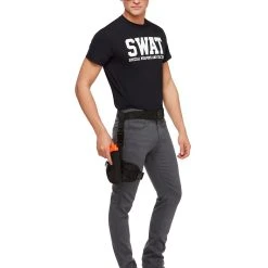 Spirit Halloween Black Leg Holster Tactical -HALLOWEEN COSTUMES Sales Store 01298546 c