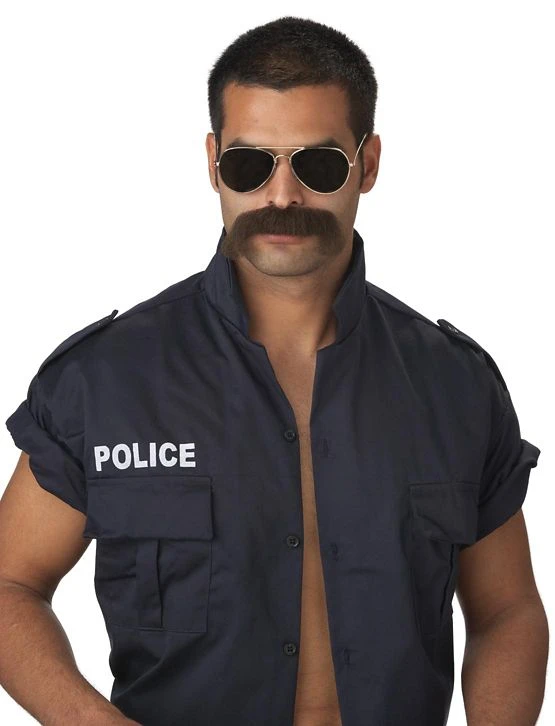 Spirit Halloween Dark Brown Cop Mustache 3 Spirit Halloween Dark Brown Cop Mustache