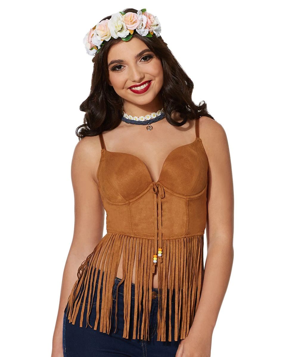 Spirit Halloween Adult Brown Suede Fringe Top 3 Spirit Halloween Adult Brown Suede Fringe Top