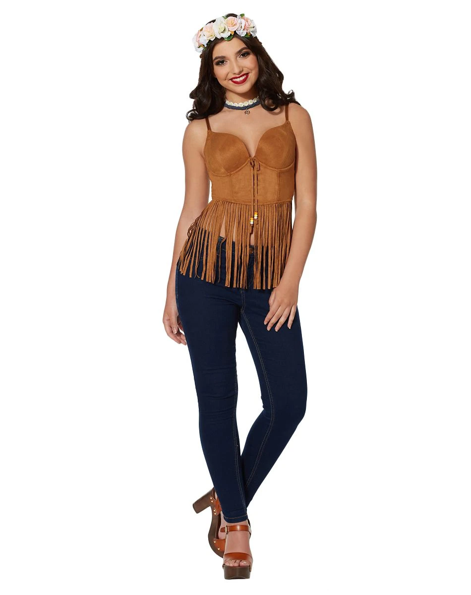 Spirit Halloween Adult Brown Suede Fringe Top 5 Spirit Halloween Adult Brown Suede Fringe Top - Image 3