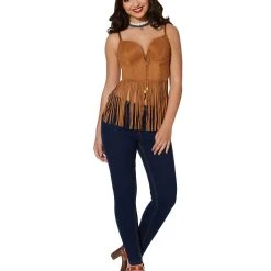 Spirit Halloween Adult Brown Suede Fringe Top 11 Spirit Halloween Adult Brown Suede Fringe Top -HALLOWEEN COSTUMES Sales Store 01315100 e