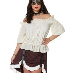 Spirit Halloween Ivory Off The Shoulder Shirt 11 Spirit Halloween Ivory Off The Shoulder Shirt -HALLOWEEN COSTUMES Sales Store 01315555 a
