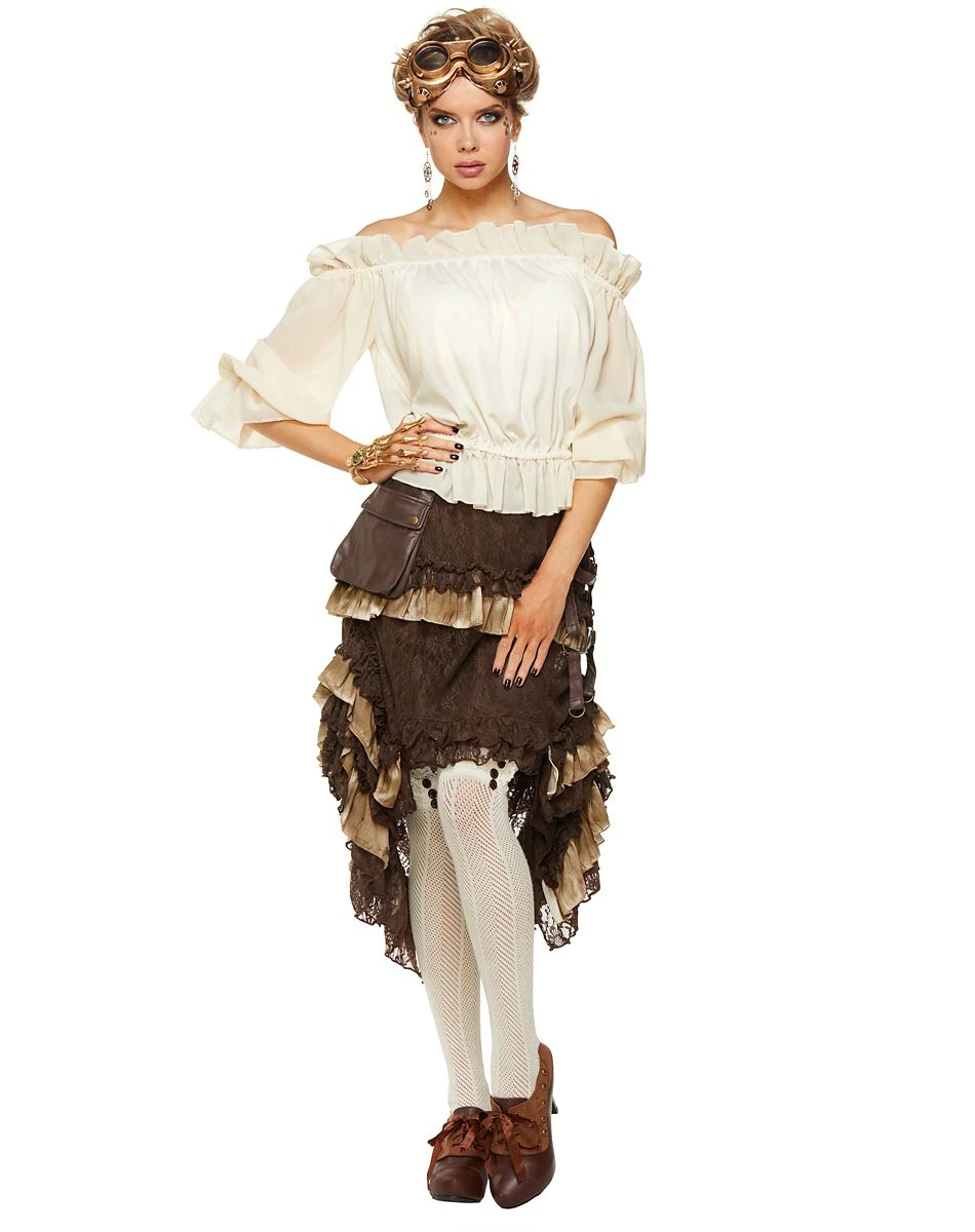 Spirit Halloween Ivory Off The Shoulder Shirt 3 Spirit Halloween Ivory Off The Shoulder Shirt