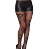 Spirit Halloween Adult Black Decorated Skull Tights