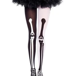 Spirit Halloween Black and White Skeleton Tights