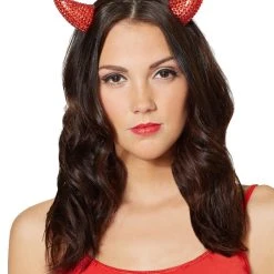 Spirit Halloween Red Rhinestone Devil Horns