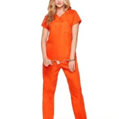 Spirit Halloween Adult Got Busted Orange Prisoner Costume