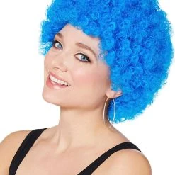 Spirit Halloween Blue Curly Wig -HALLOWEEN COSTUMES Sales Store 01340280 c