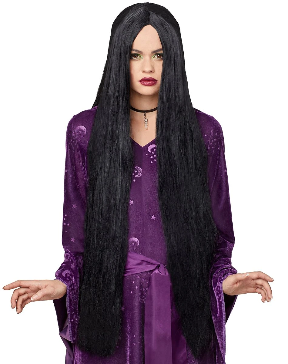 Spirit Halloween Long Black Witch Wig 3 Spirit Halloween Long Black Witch Wig