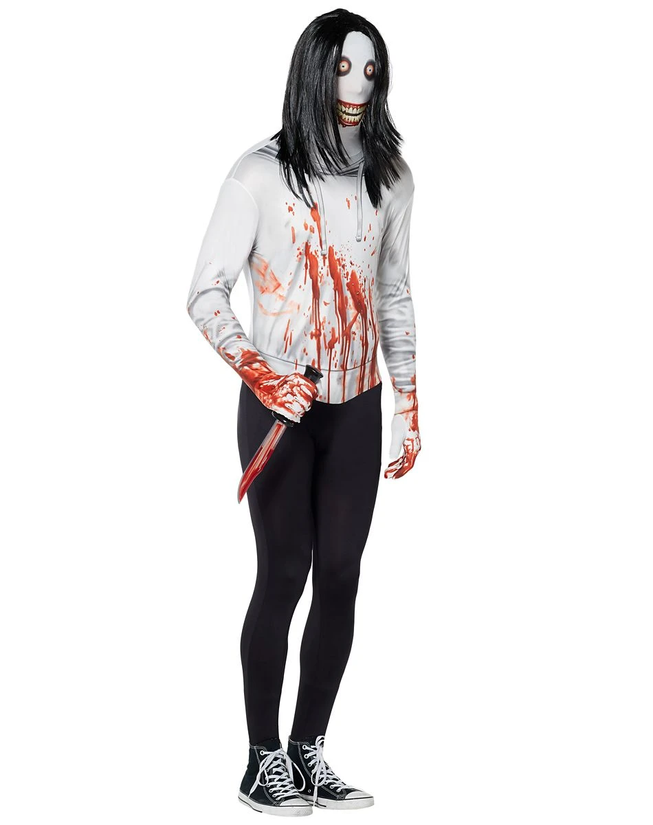 Spirit Halloween Adult Jeff the Killer Skin Suit Costume 6 Spirit Halloween Adult Jeff the Killer Skin Suit Costume - Image 4