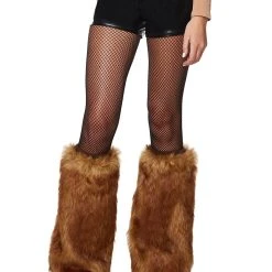 Spirit Halloween Brown Deer Faux Fur Leg Warmers