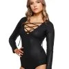 Spirit Halloween Adult Black Lace Up Bodysuit -HALLOWEEN COSTUMES Sales Store 01351790 a