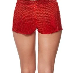 Spirit Halloween Adult Red Sequin Shorts -HALLOWEEN COSTUMES Sales Store 01351857 b