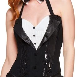 Spirit Halloween Adult Tuxedo Corset Costume -HALLOWEEN COSTUMES Sales Store 01359157 b