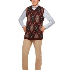 Spirit Halloween Dale Sweater Vest and Wig - Step Brothers