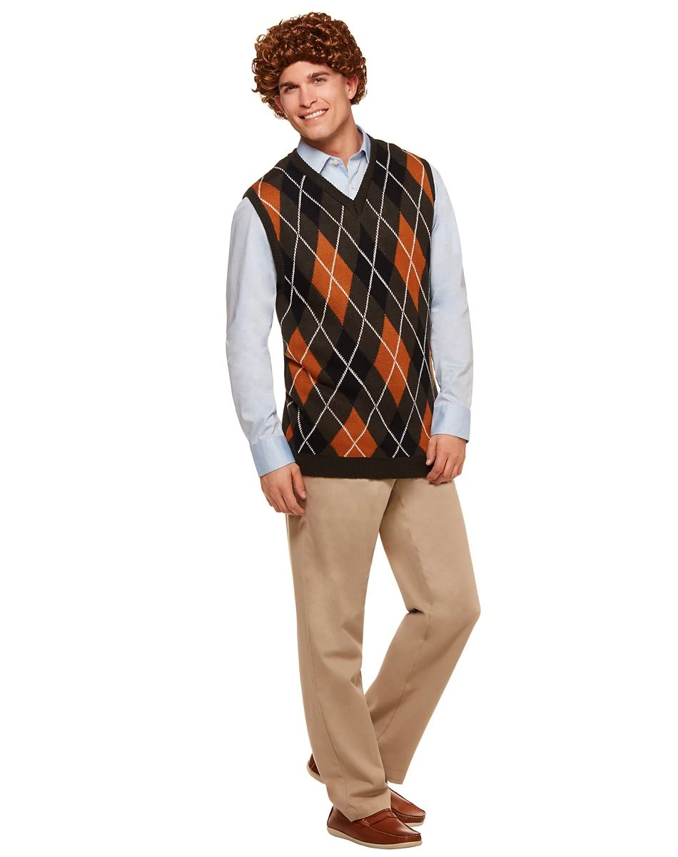Spirit Halloween Brennan Sweater Vest and Wig - Step Brothers 3 Spirit Halloween Brennan Sweater Vest and Wig - Step Brothers