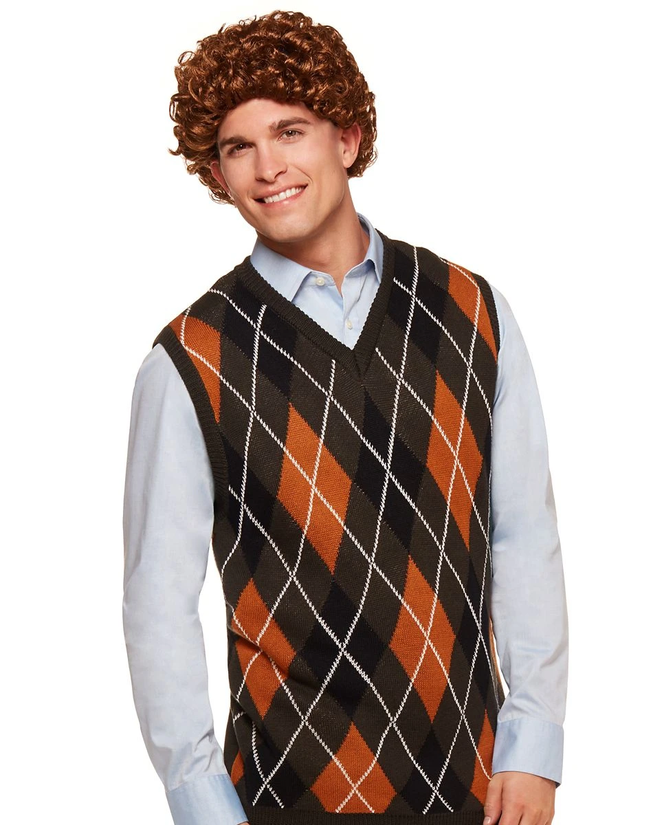 Spirit Halloween Brennan Sweater Vest and Wig - Step Brothers 4 Spirit Halloween Brennan Sweater Vest and Wig - Step Brothers - Image 2