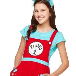 Spirit Halloween Tween Thing 1 and 2 Jumper Dress Costume - Dr. Seuss -HALLOWEEN COSTUMES Sales Store 01369214 c
