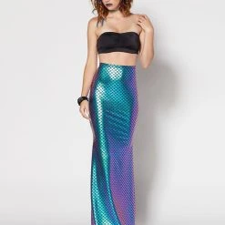 Spirit Halloween Adult Scaled Iridescent Mermaid Skirt -HALLOWEEN COSTUMES Sales Store 01370618 c