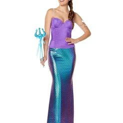 Spirit Halloween Adult Scaled Iridescent Mermaid Skirt -HALLOWEEN COSTUMES Sales Store 01370626 c