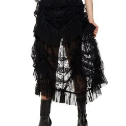Spirit Halloween Black Lace Steampunk Skirt -HALLOWEEN COSTUMES Sales Store 01371152 b